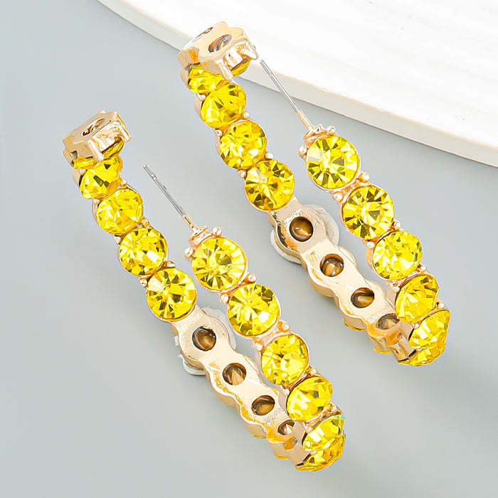 Wholesale Earrings Alloy Rhinestone Earrings Round JDC-ES-JL1042