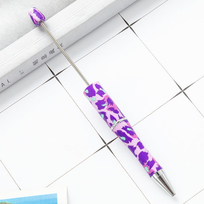 Wholesale DIY Beadable Pens Cow Print Leopard Print Christmas Plastic Pen DIY for Beaded JDC-PN-HuaH006