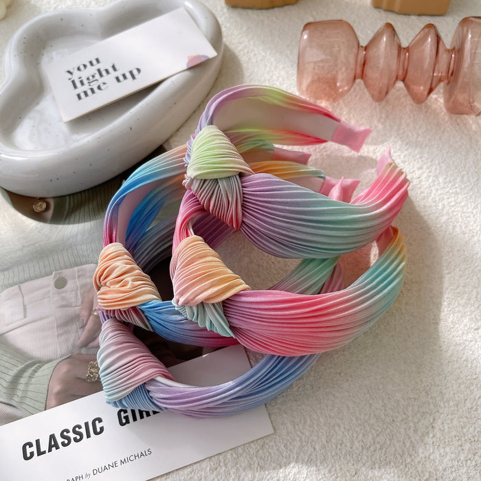 Wholesale Tie Dye Wide Side Pressed Hairband Large Intestine Hairband JDC-HD-YYang001