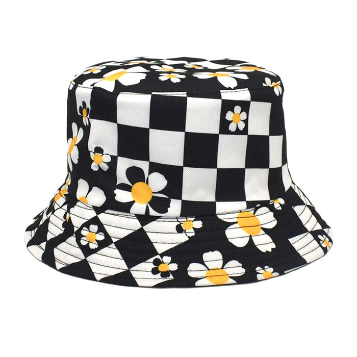 Wholesale hat fabric checkerboard plaid spring and summer pot hat MOQ≥2 JDC-FH-ShunMa007