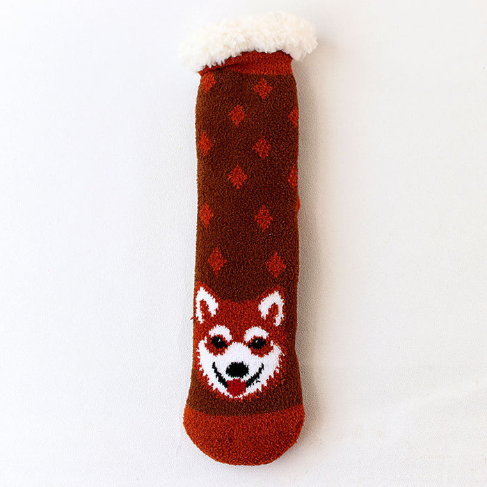 Wholesale socks cartoon christmas socks snowman stuffed animal MOQ≥3 JDC-SK-FNiu001