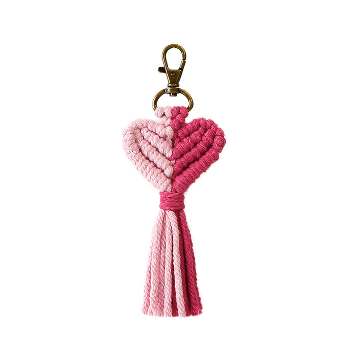 Jewelry WholesaleWholesale Cotton String Zinc Alloy Heart Tassel Keychain JDC-KC-JM001 Keychains 杰米 %variant_option1% %variant_option2% %variant_option3%  Factory Price JoyasDeChina Joyas De China