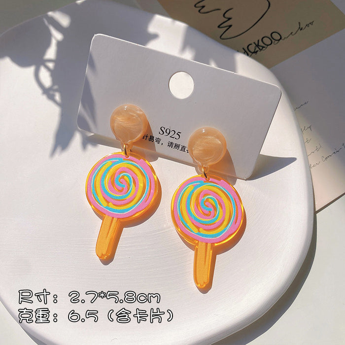 Jewelry WholesaleWholesale geometric candy color graffiti embossed stud stud earrings MOQ≥2 JDC-ES-XiaY002 Earrings 夏樱 %variant_option1% %variant_option2% %variant_option3%  Factory Price JoyasDeChina Joyas De China