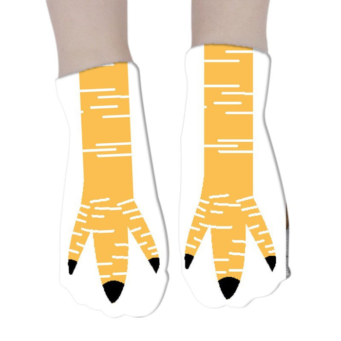 Wholesale Sock Polyester Cotton 3D Printing Socks Funny Chicken Feet JDC-SK-HWa004