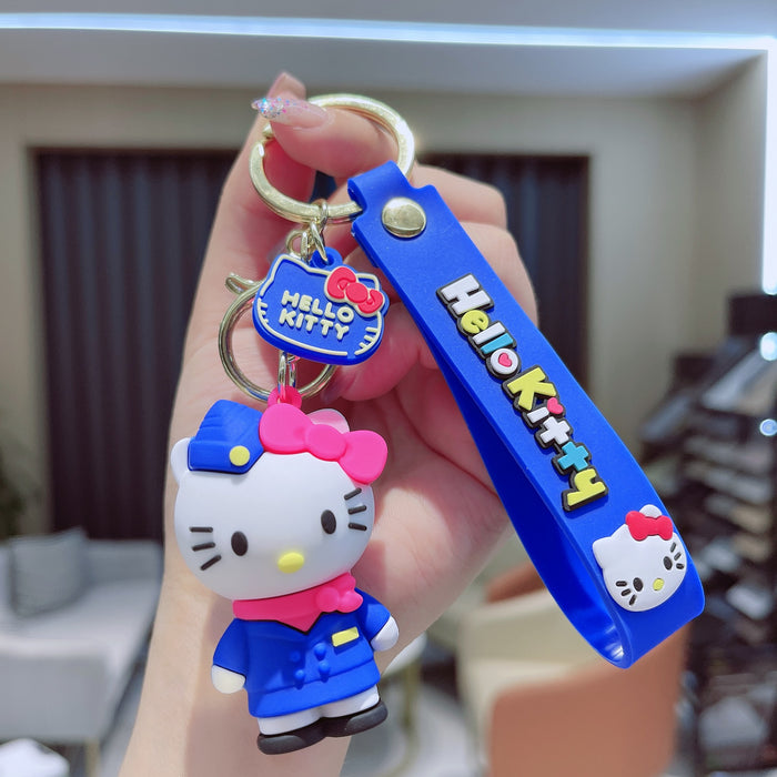 Wholesale kt cat key ring small keychain doll cute pendant keychain MOQ≥2 JDC-KC-AnG016