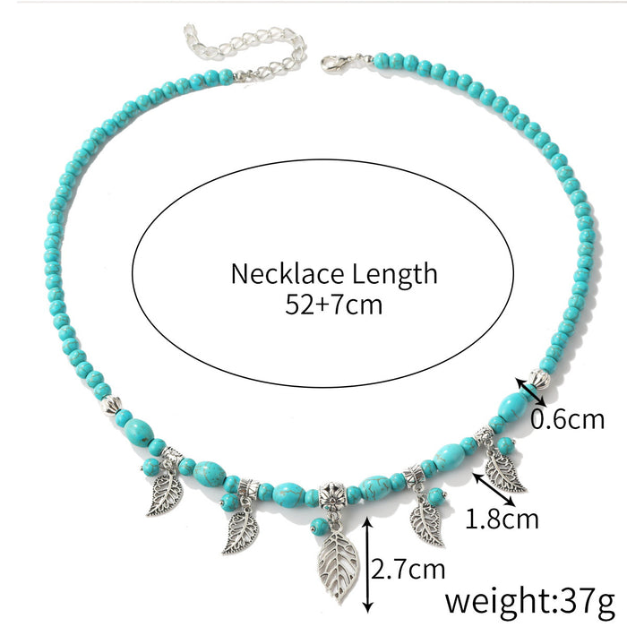 Wholesale Necklaces Alloy Turquoise Bohemian Ethnic JDC-NE-ManY013