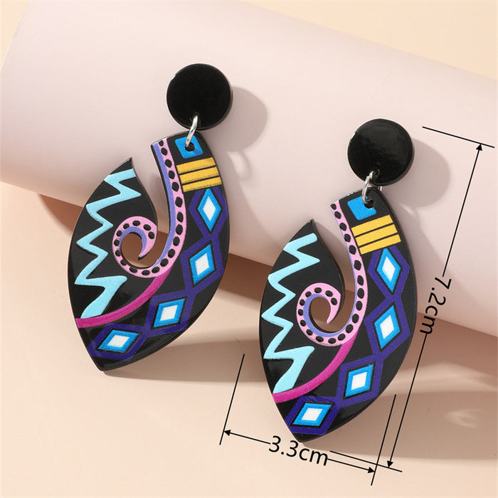 Wholesale acrylic boho earrings MOQ≥2 JDC-ES-ganl029