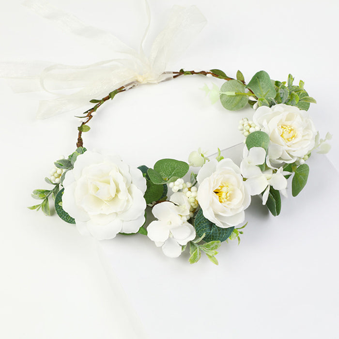 Wholesale Headband Fabric Plastic Bride Simulation Garland Dress Accessories MOQ≥3 JDC-HD-XINY003