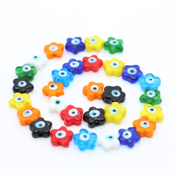 Wholesale Pendant Glass Beads Colorful Flowers Devil's Eye DIY String Beads MOQ≥2 JDC-PT-BiLai004