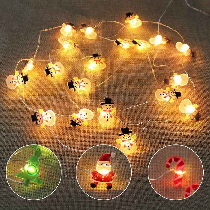 Wholesale Decorative Ribbon Christmas Cane Snowflake Decoration String Lights LED JDC-DCN-Huanj003