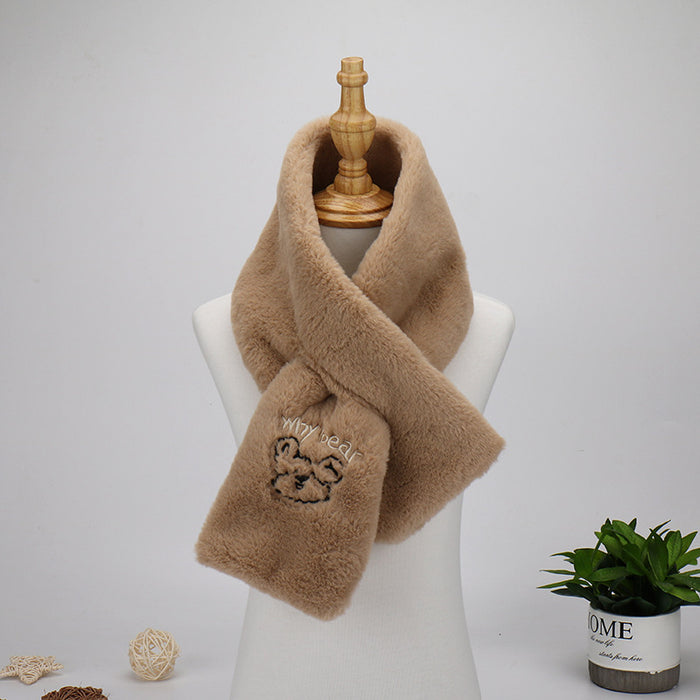 Wholesale Embroidered Cartoon Bear Plush Scarf JDC-SF-Liangm003