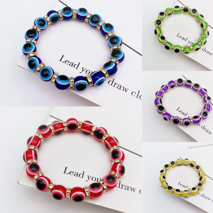 Wholesale Color Devil's Eye Diamond Fashion Bracelet 10mm MOQ≥2 JDC-BT- QingH004