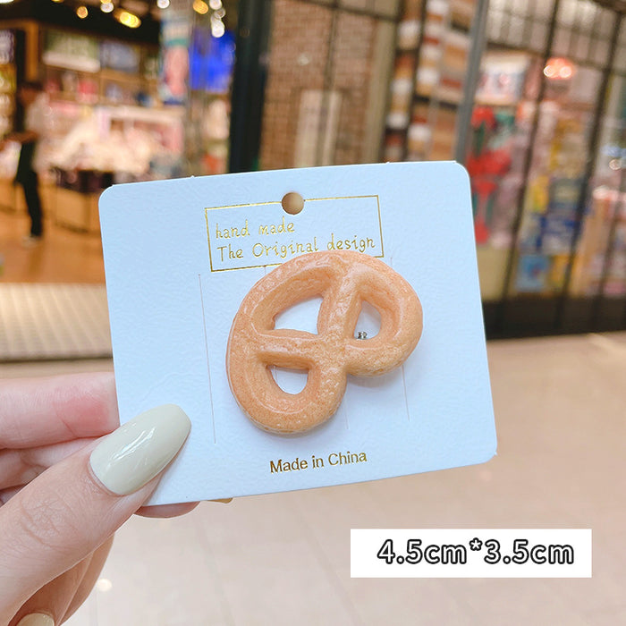 Wholesale Hair Clips Metal Resin Cookie Simulation JDC-HC-WangFeng009