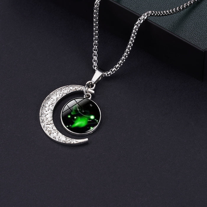 Wholesale Necklace Stainless Steel Zodiac Moon MOQ≥2 JDC-NE-YonY001