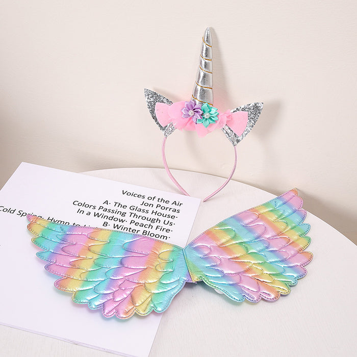 Wholesale Seven Colored Angel Wings Kids Birthday Party Wings Accessories MOQ≥3 JDC-HD-Hanshie006