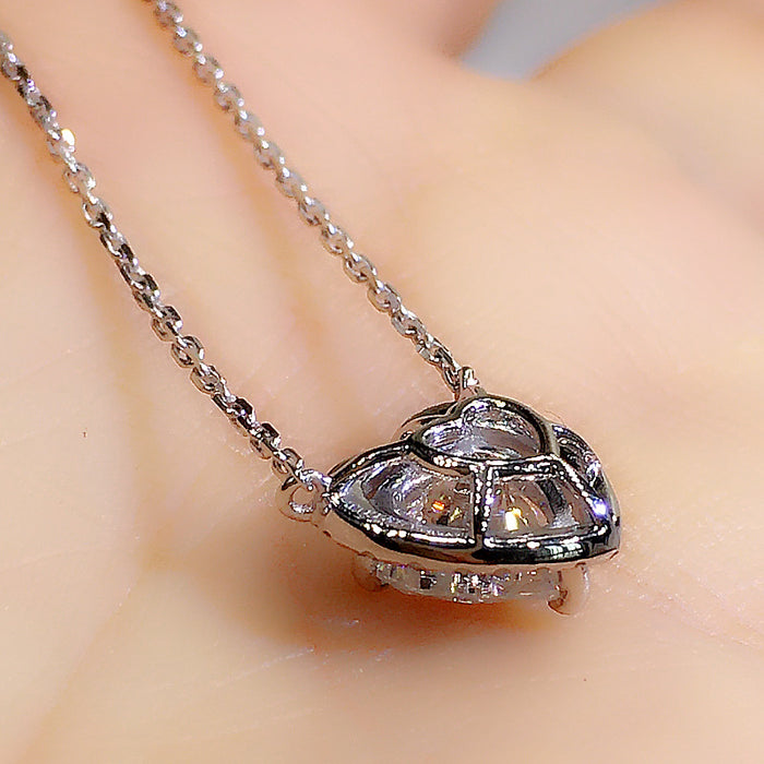 Wholesale Necklace Copper Zircon Heart Shape MOQ≥2 JDC-PREMCAOS-NE-017