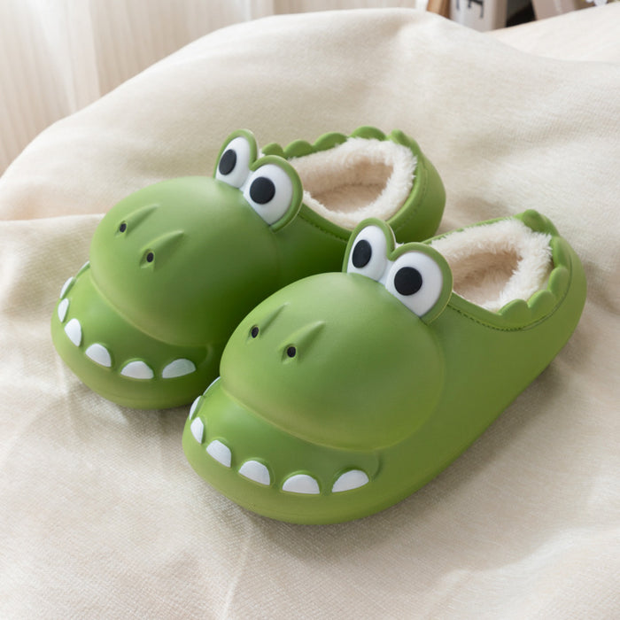 Wholesale Winter Cute Little Dinosaur Cotton EVA Non-slip Slippers JDC-SP-RLY001