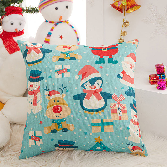 Wholesale Pillowcase Polyester Printed Christmas Snowman Cartoon JDC-PW-RRL004