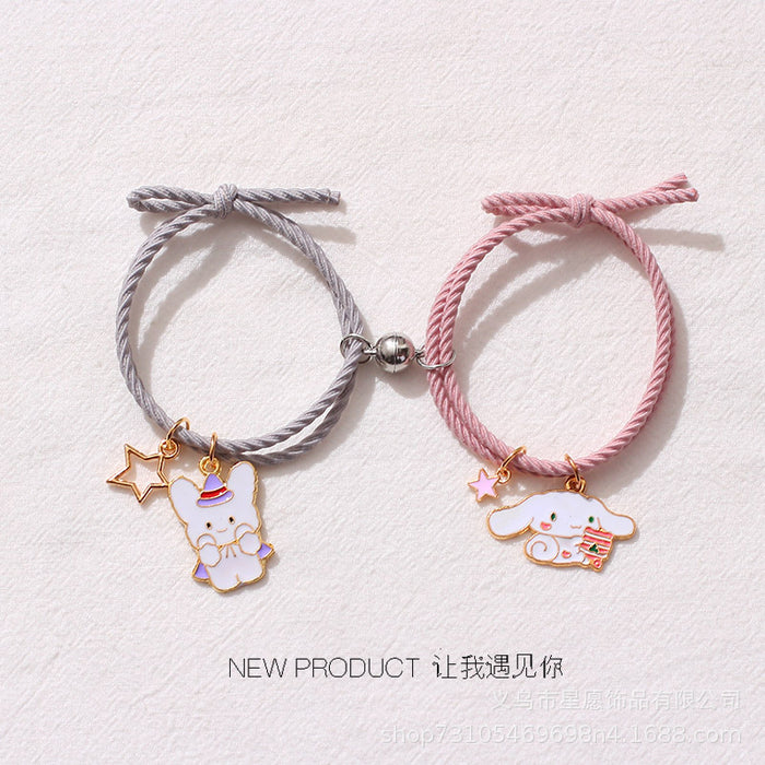 Wholesale Cartoon Couple Alloy Magnetic Bracelet (F) JDC-BT-XYuan001