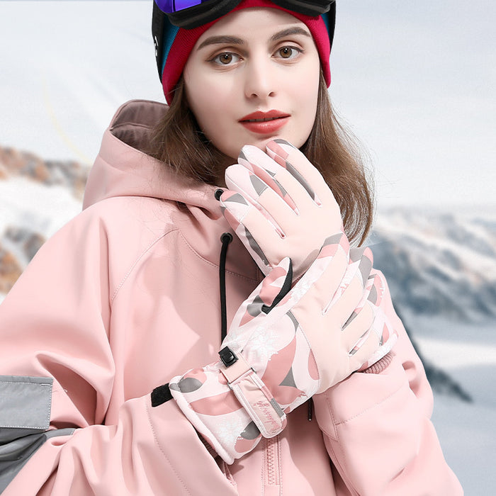 Wholesale Gloves Polyester Waterproof Warm Outdoor Skiing Touch Screen Printing JDC-GS-XiJL010