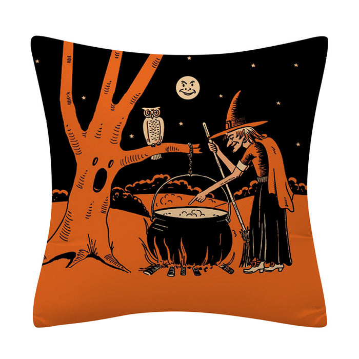 Wholesale Pillowcase Orange Halloween Polyester Pillowcase JDC-PW-Mengde005