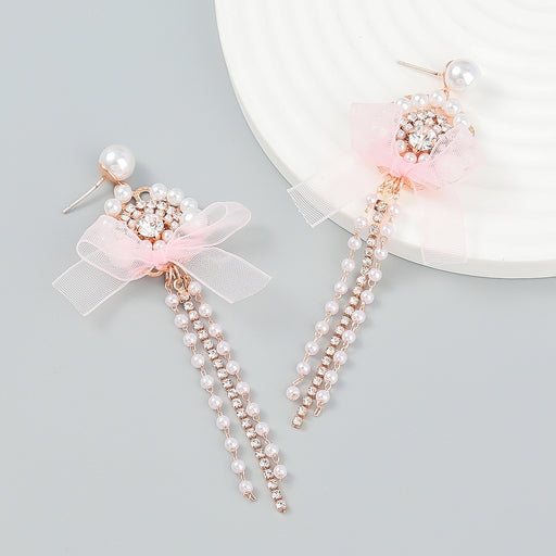 Jewelry WholesaleWholesale pink pearl tassel earrings JDC-ES-JL928 Earrings 氿乐 %variant_option1% %variant_option2% %variant_option3%  Factory Price JoyasDeChina Joyas De China