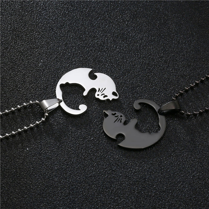 Wholesale Necklaces Stainless Pussy Couple without chains MOQ≥2 JDC-NE-XuZ001