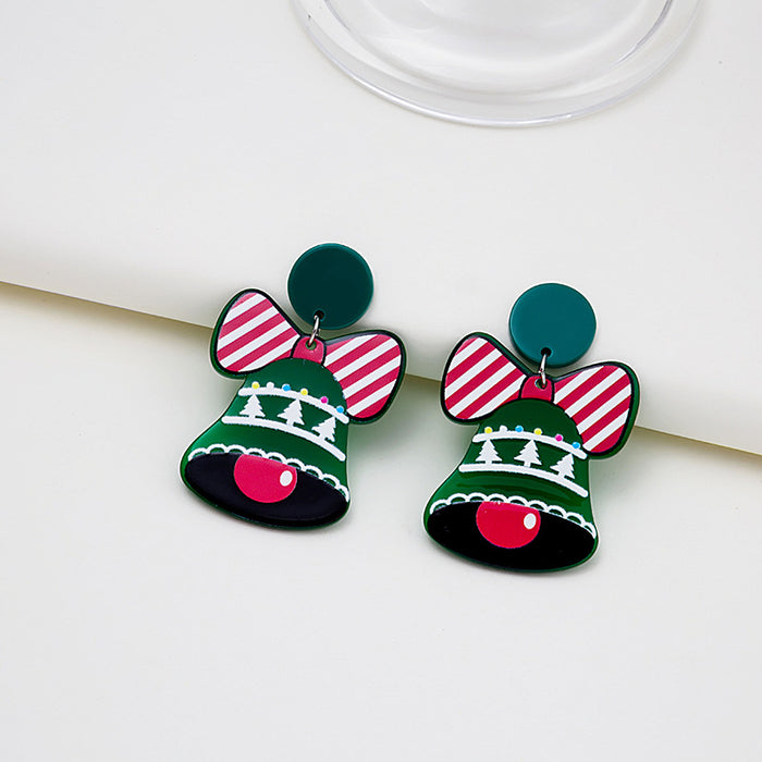 Wholesale Earrings Acrylic Christmas Cute Bells Snowman JDC-ES-MDD070