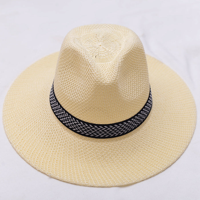 Wholesale summer sun visor hat beach big brim straw hat MOQ≥2 JDC-FH-QiLin001