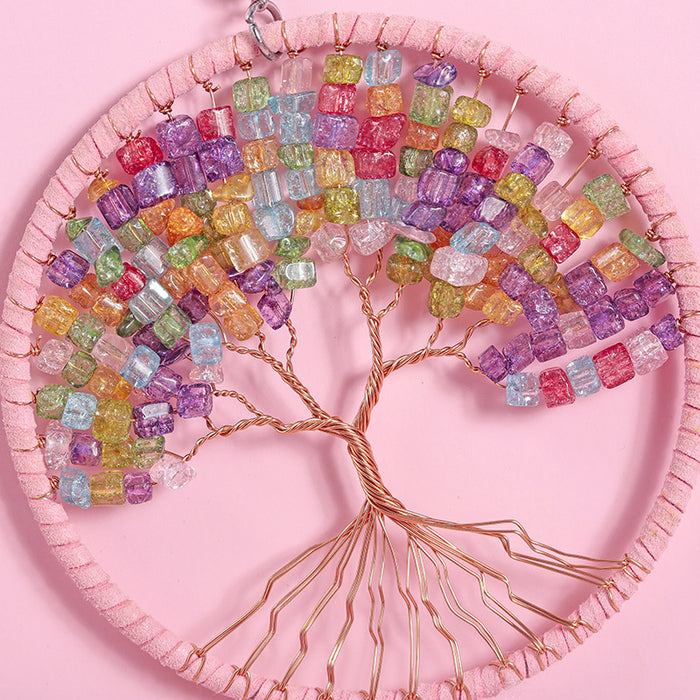 Wholesale Crystal Crushed Stone Tree of Life Metal Home Pendant JDC-DC-MYu011