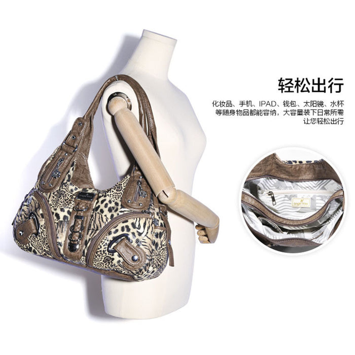 Wholesale Shoulder Bag PU Leopard Print Large Capacity Diagonal Span JDC-SD-TSZW001