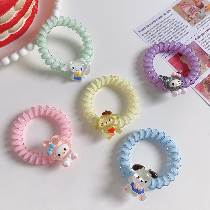 Wholesale Hair Scrunchies Plastic Phone Cord Cute Cartoon (M) JDC-HS-DILAN003