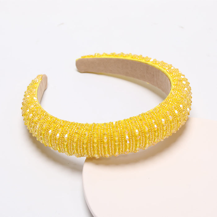 Wholesale pure hand string crystal wide-brimmed headband sponge JDC-HD-AIH002