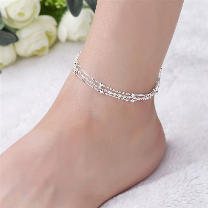 Wholesale Anklets Alloy Multilayer Chain Beads MOQ≥2 JDC-AS-CongX001