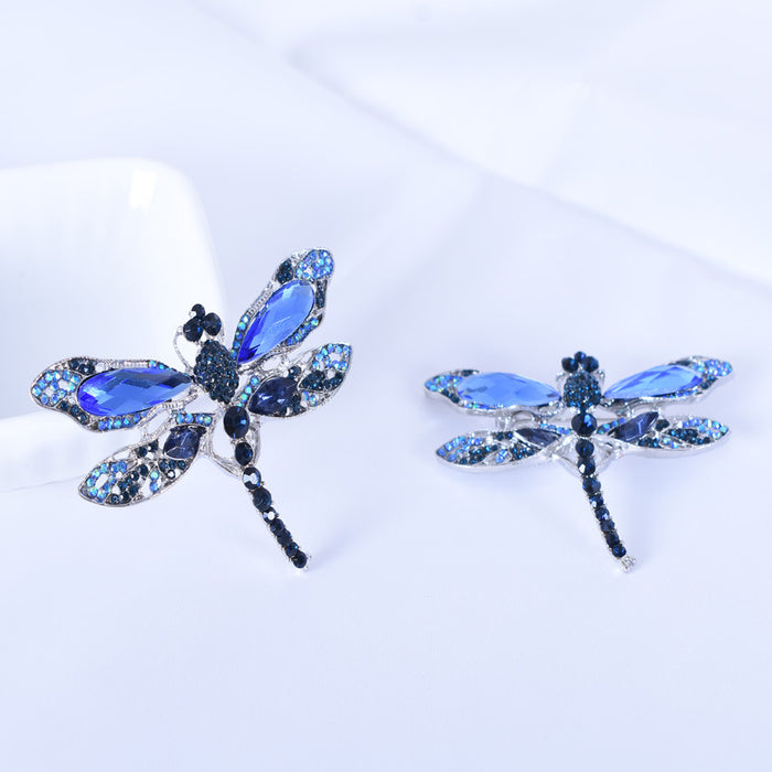 Wholesale Vintage Brooch Pin Big Dragonfly Brooch Silk Scarf Buckle with Diamonds MOQ≥2 JDC-BC-NiM001