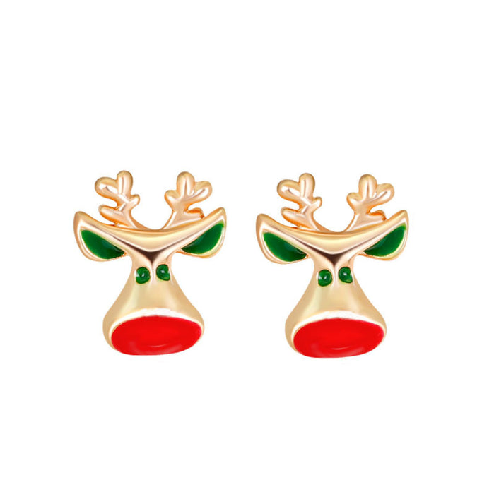 Wholesale Earrings Alloy Enamel Christmas Snowflake Elk Cane JDC-ES-LongX004