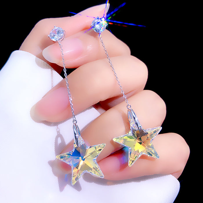 Jewelry WholesaleWholesale crystal pentagram earrings long JDC-ES-kait008 Earrings 开康 %variant_option1% %variant_option2% %variant_option3%  Factory Price JoyasDeChina Joyas De China