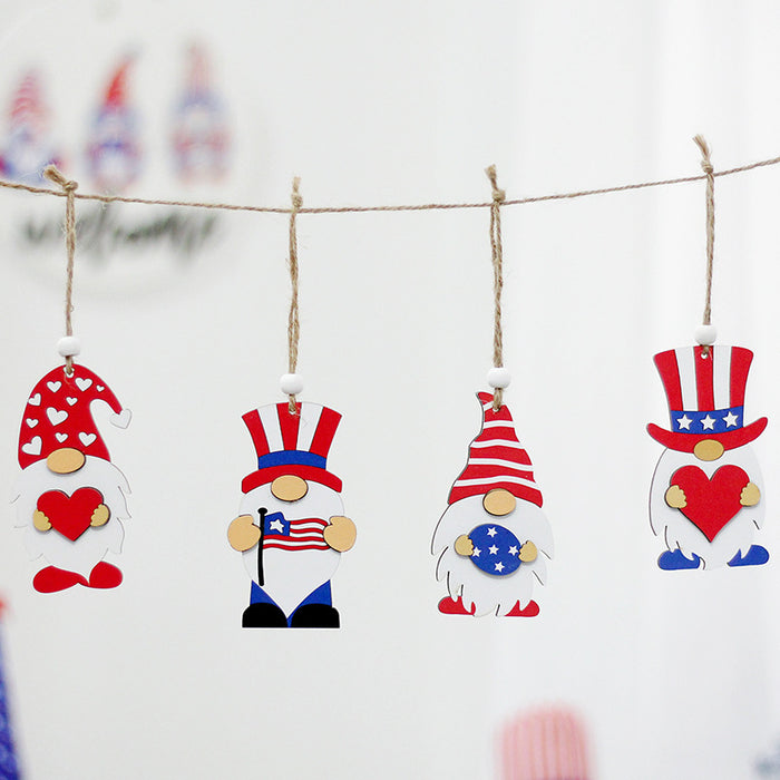 Wholesale 4th of July Independence Day Wooden Ornaments Faceless Old Man MOQ≥2 JDC-OS-SY006