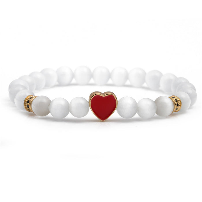 Wholesale Opal Beaded Heart Bracelet MOQ≥2 JDC-BT-ML060