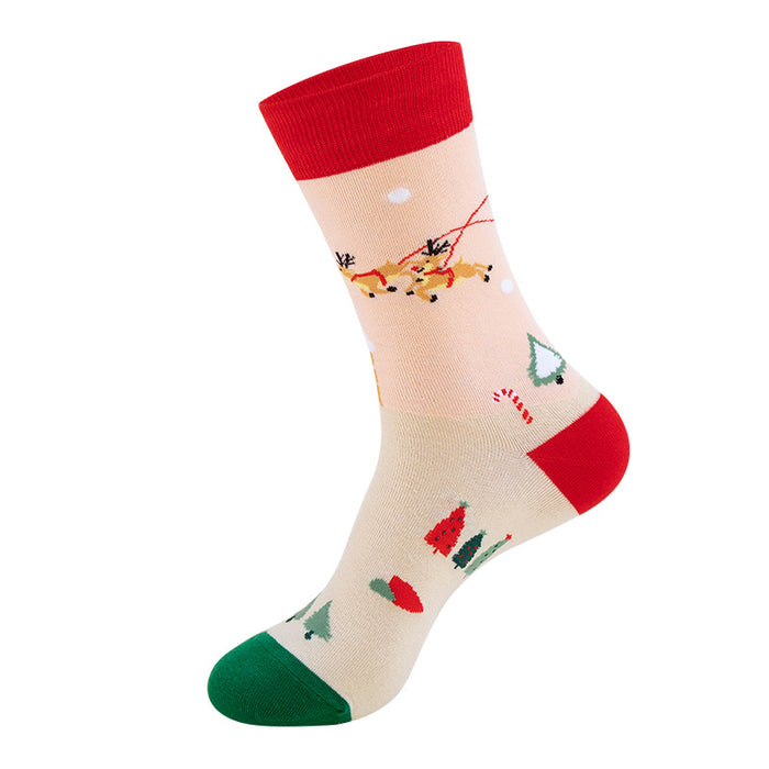 Wholesale socks christmas snowman cartoon tube socks autumn winter MOQ≥3 JDC-SK-JTeng001