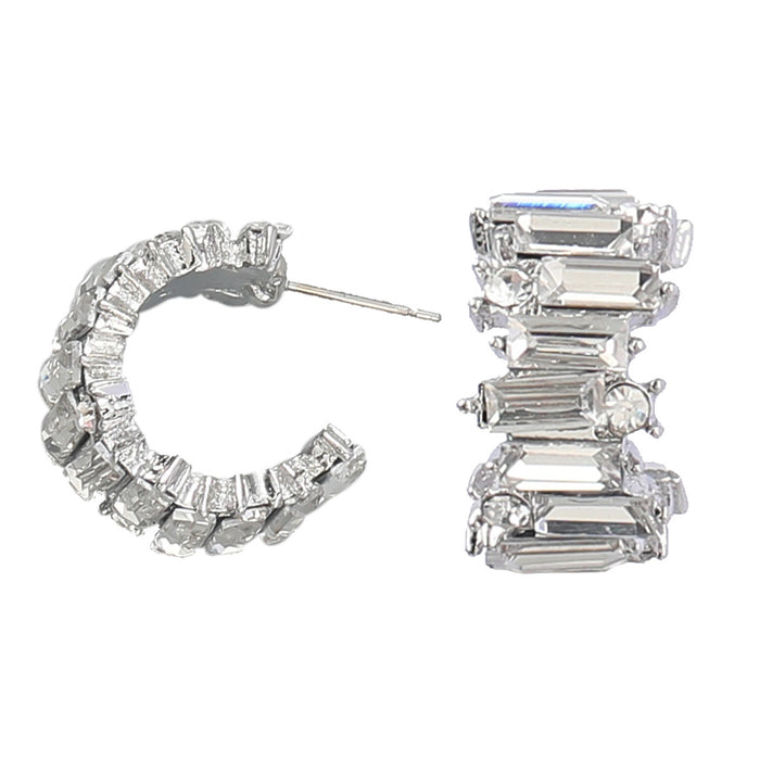 Wholesale Earrings Alloy Diamond Rectangular Rhinestones JDC-ES-JL1044