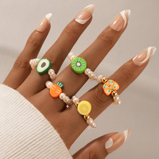 Jewelry WholesaleWholesale Crystal Imitation Pearl Flower Avocado Ring JDC-RS-C375 Rings 陌茗 %variant_option1% %variant_option2% %variant_option3%  Factory Price JoyasDeChina Joyas De China