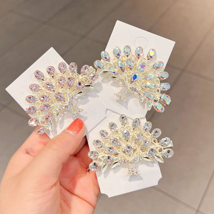 Wholesale hairpin alloy rhinestone tree JDC-HC-LanD006