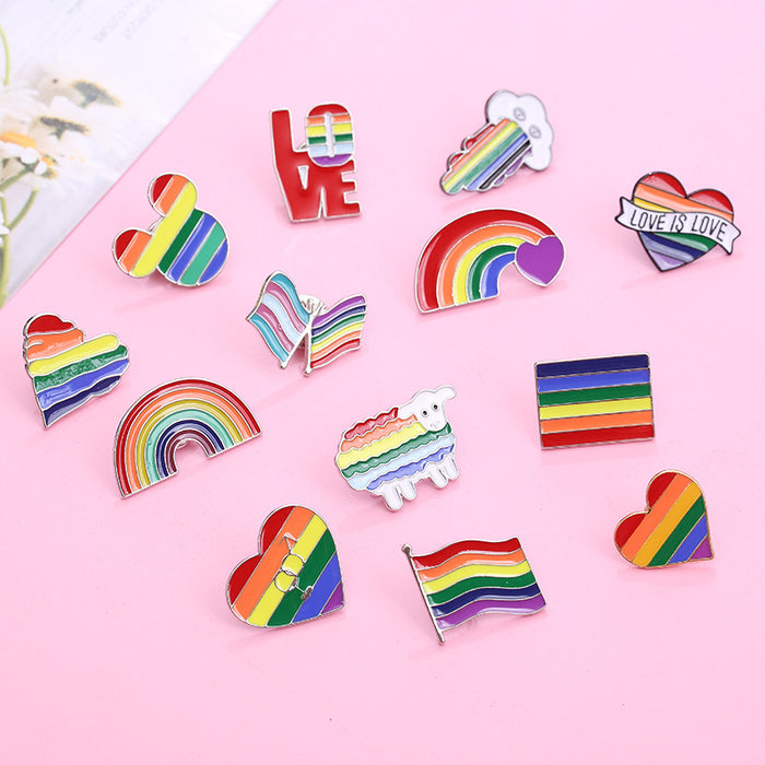 Jewelry WholesaleWholesale Rainbow Brooch Love Rainbow Flag Alloy Badge Brooch JDC-BC-KuSHan001 Brooches 酷闪 %variant_option1% %variant_option2% %variant_option3%  Factory Price JoyasDeChina Joyas De China