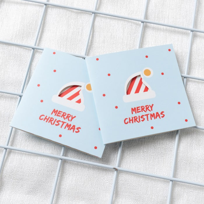 Wholesale Greeting Cards Christmas Eve Cute Mini Greeting Cards Christmas MOQ≥100 JDC-GC-CaiQ002