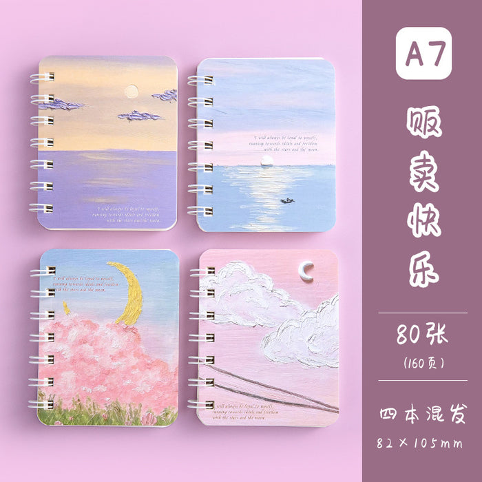 Wholesale Random Cartoon Coils Ben Wood Pulp Paper Notebook MOQ≥2 JDC-NK-Xiaom001