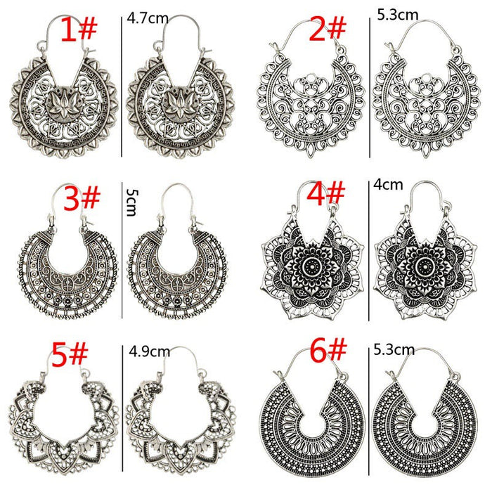 Jewelry WholesaleWholesale hollow pattern ethnic style personality mandala flower earrings JDC-ES-Tjie001 Earrings 腾捷 %variant_option1% %variant_option2% %variant_option3%  Factory Price JoyasDeChina Joyas De China