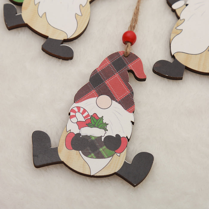 Wholesale Decorative Christmas Wooden Small Pendant MOQ≥2 JDC-DCN-QiaoC008