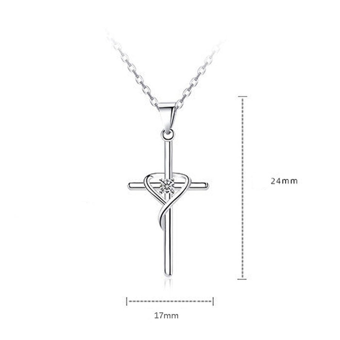 Wholesale Cross Zircon Alloy Necklace JDC-NE-XunO033