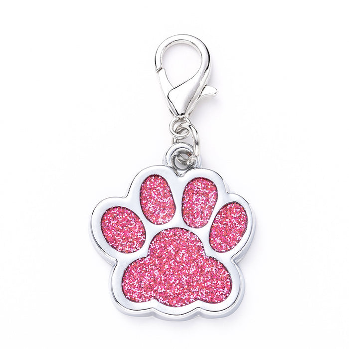 Wholesale Metal Pet Zinc Alloy ID Tag Glitter Footprint Lettering Dog Tag MOQ≥2 JDC-KC-HanL001